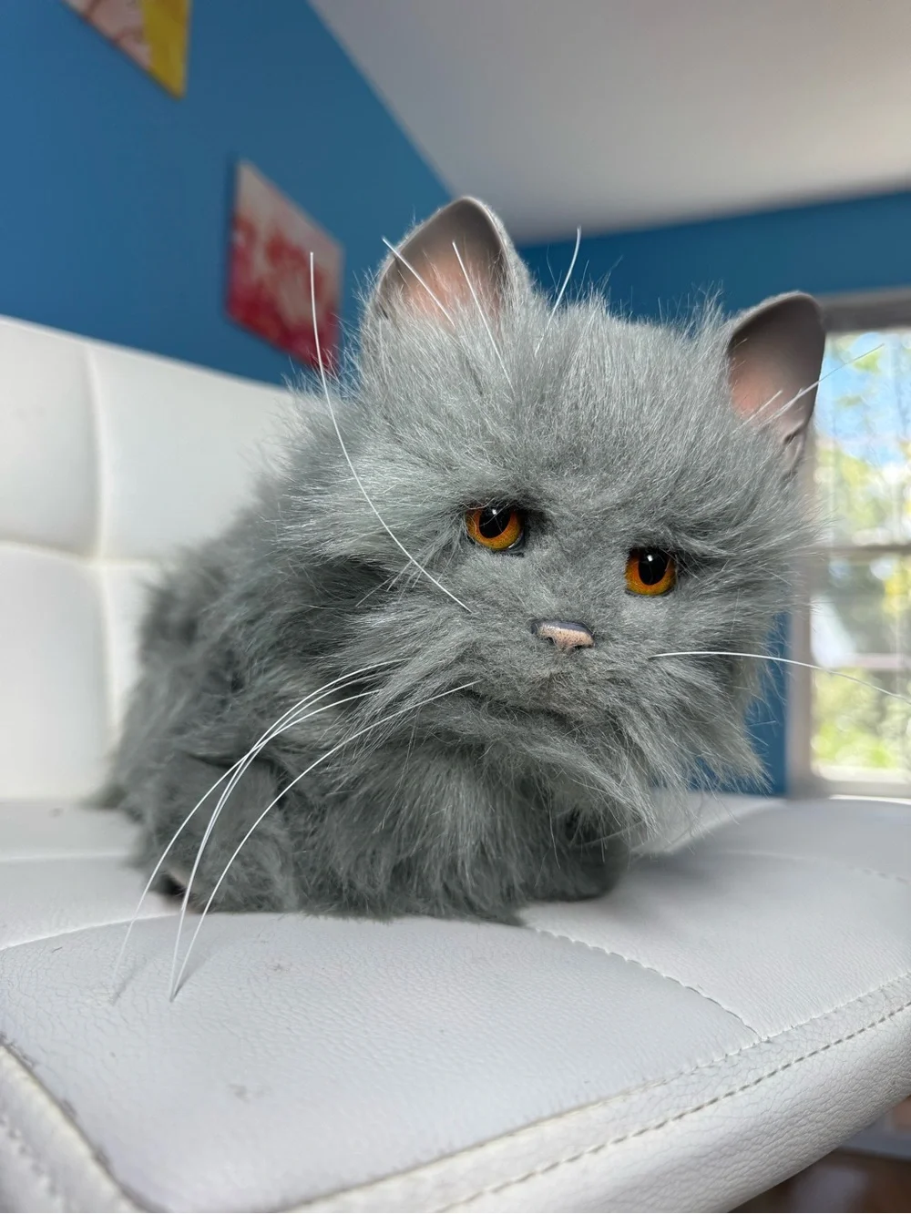 Tiger Electronics FurReal Friends Gray Shaggy Kitty Cat Interactive Plush Toy
